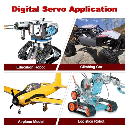 QIQIAZI Servomotor 25KG,2 Stücke Servo Digital Metal,Servo Motor Digitaler Servomotor RC Servo 180° für RC Flugzeug Hubschrauber/RC Auto Boot für Arduino