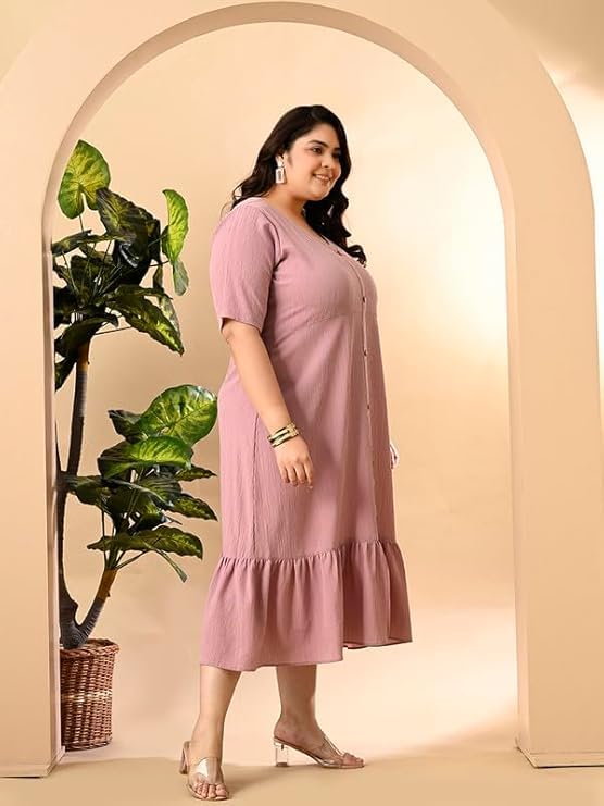 Image of PrettyPlus by Desinoor.com Women's Plus Size Kurta | Ethnic Kurta for Women | Office & Festive Traditional Kurta Firozi
