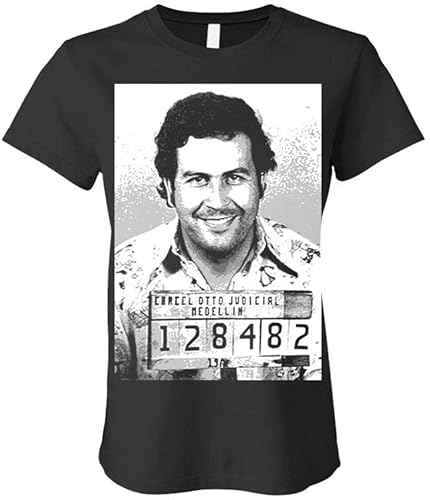Miniatura 1 de Hood Ornaments Pablo Escobar - Drug Cartel Kingpin Cocaine - Camiseta de algodón para mujer, Negro, S