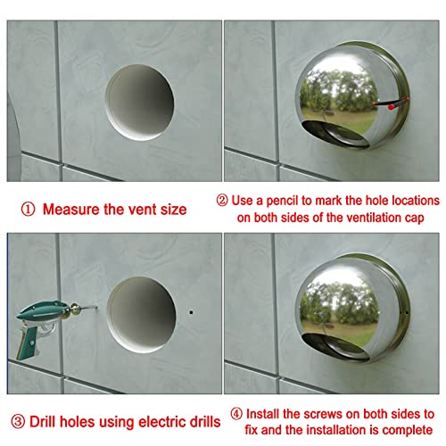 Cubierta de ventilación de pared de 6 pulgadas con malla antióxido para sofito exterior 8