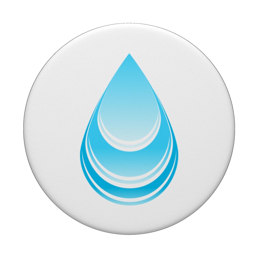 Water Droplet Waterdrop Raindrop Water Lover Hydration PopSockets Swappable PopGrip, Black - Image 3