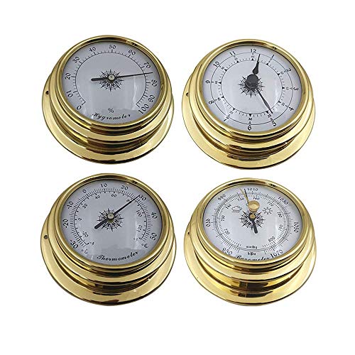 4 Stück Boot Marine Wandzubehör Barometer Uhr Werkzeug Wetterstation Set Thermometer Hygrometer 98mm