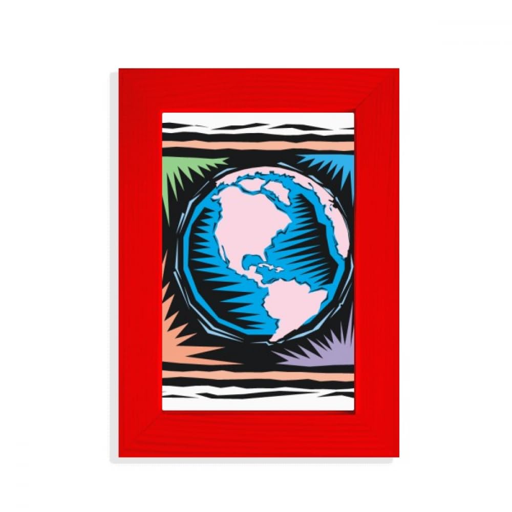 Cadre photo mexicain gravé bleu terre rouge pour décorer votre salon