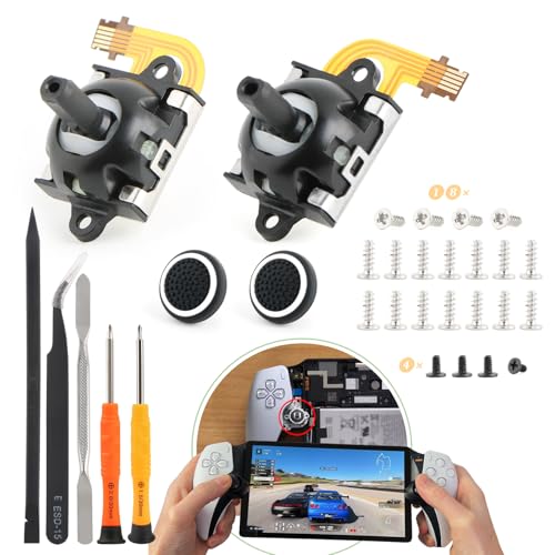 Joysticks izquierda/derecha para PS5 Portal efecto Hall, repuesto para consola PlayStation Portal, consola analógica con herramientas de reparación (con tornillos)