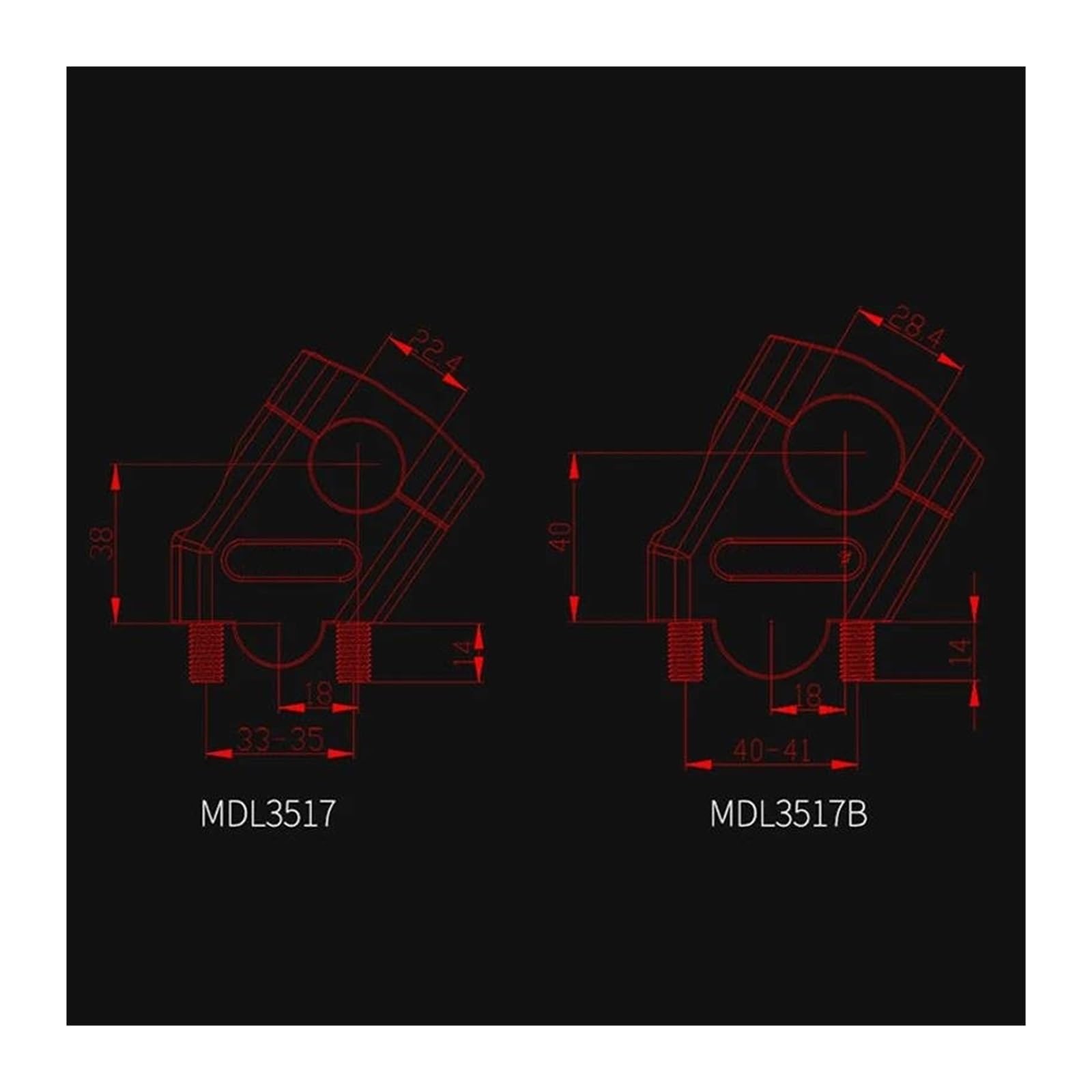 Elevadora Manillar Abrazadera Elevación para Manillar Motocicleta 22 Mm Y 28 Mm para Motocross(28mm Red)