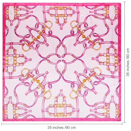 35" Head Scarf for Women Like Silk Headscarf Hair Bandana Square Stain Scarf Large Boho Hair Warp2