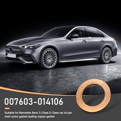 Image of 15PCS Oil Drain Plug Gasket, 14mm Copper Oil Drain Plug Washer Gaskets, Compatible for Mercedes Crush Washer OEM Part#: 007603-014106