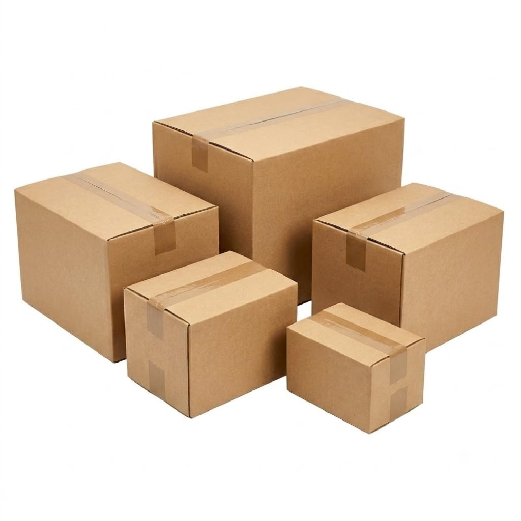 Tezraftaar® 50 x Single Wall Cardboard Boxes 15.5" x 15.5" x 7.5" Easy to Assemble Parcel Gifts Packing Shipping Mailing Best for house Removal