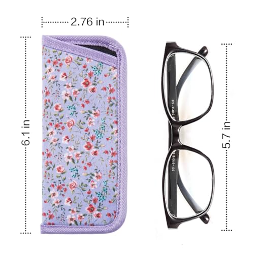 Image of TRIUMPH VISION Reading Glasses Pouch Eyeglass Sleeve Soft Case Slim 3 Pack | Alternative to Bulky Case Lightweight,Neoprene Lined Padded Protect Optical lens Slip in, Cute Pattern Portable for Daily Use