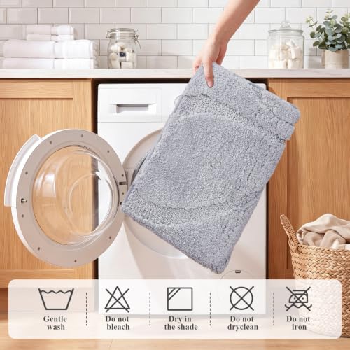 SHACOS Badteppich 50 x 80 cm, weiche Mikrofaser-Badematte fürs Badezimmer – Ansicht 6
