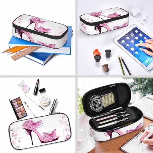 Image of High Heel Pencil Case Organizer Sexy Shoes Butterflies Flower Pink Stationery Box Makeup Box School Supply for Boy Girl Men Women