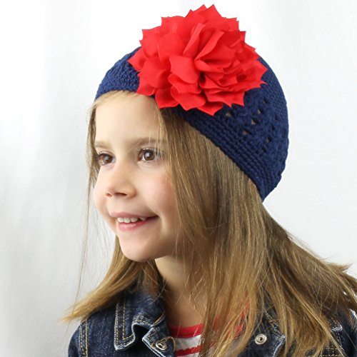 My Lello Little Girl's Crochet Beanie Hat with Flower2