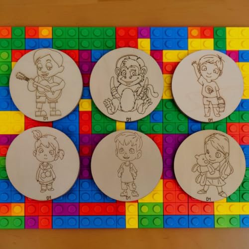 Image of BAGJI TOYS DIY Coaster Painting Kit for Kids & Adults - 6 Pre-Marked Wooden Tea Coasters with Stand, 12 Non-Toxic Water Base Colours & 1 Brush - Mandala Art & Craft DIY Set - Beginner Friendly Painting Craft Kit, Birthday & Gift Activity (MNDD1)