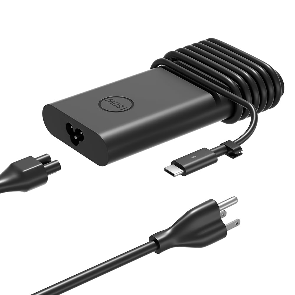 SLRIOYS 130W USB-C Charger Compatible with Dell Pro Max 14 16 inspiron16 14 Plus Latitude 5511 5521 XPS 17 16 15 14 9730 9720 9710 9700 9640 9530 Precision 5680 5770 5570 5530 5470 3551 3581 Laptop