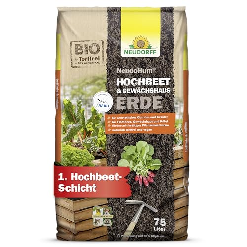 Neudorff NeudoHum Hochbeet & GewächshausErde 75L - Torffreie...