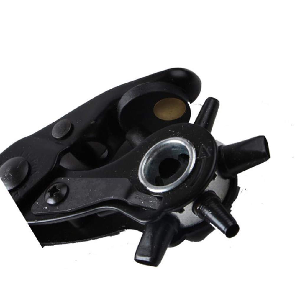 Hochleistungs-Ledergürtel Loch Locher Zange Ösen Puncher Revolve Nähmaschinentasche Setter Tool Armband Haushaltsriemen Leder, 6 rundes Loch
