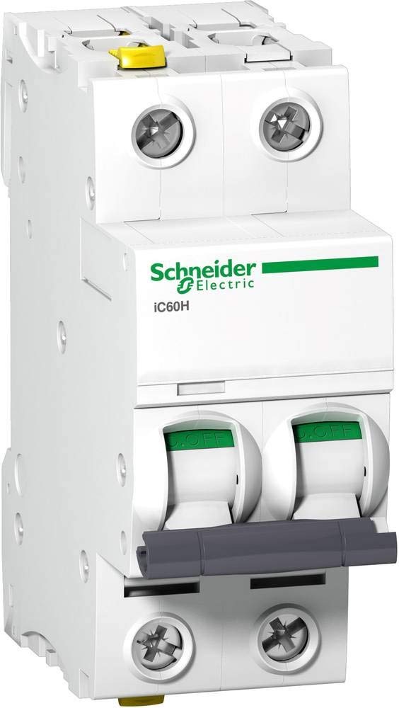Schneider A9 °F07202 Circuit Breaker iC60H 2P, 2 A, C Characteristic