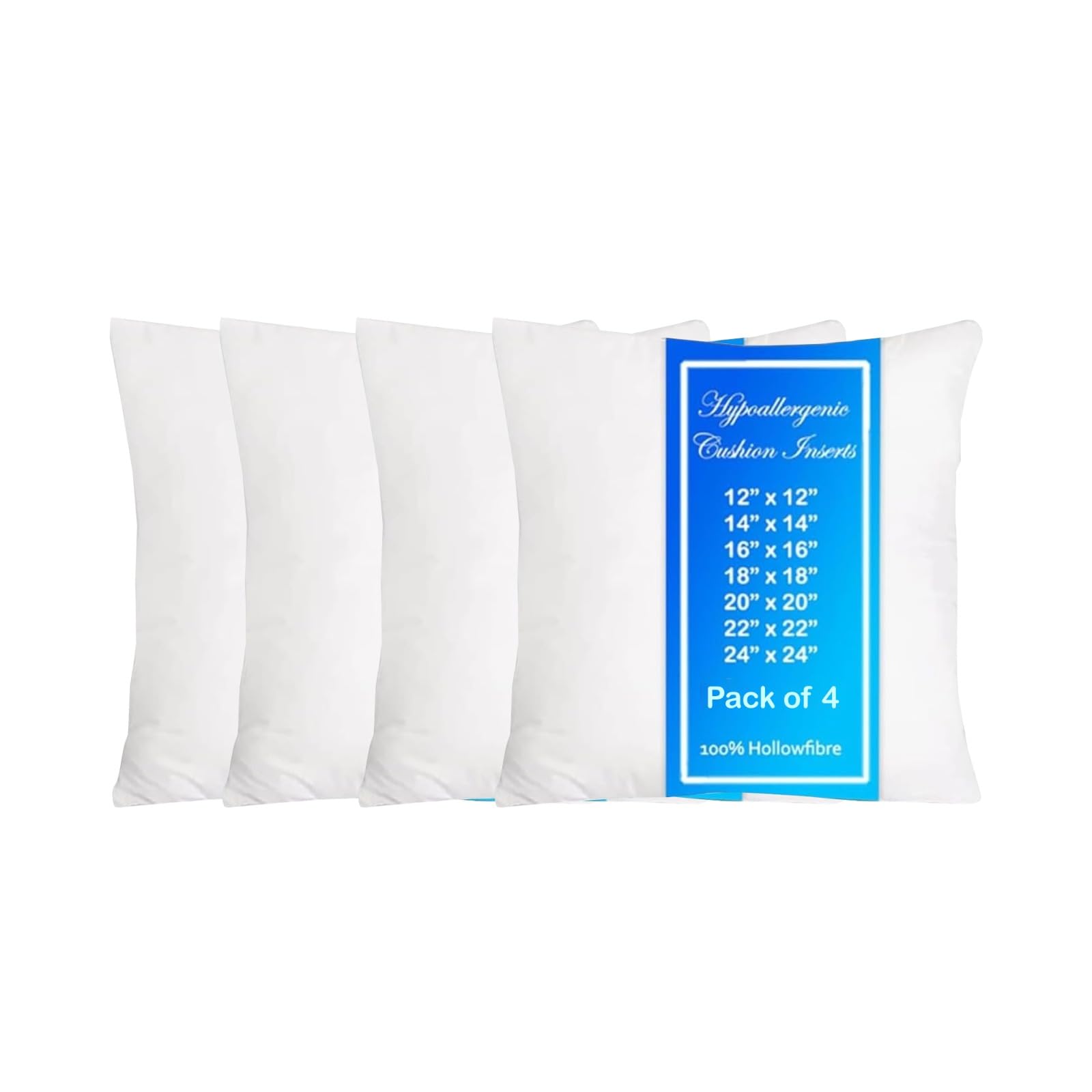 TT ThreadTrade Square Soft Cushion Pads Insert, Cushion Pads Insert Inner Fillers, Non-Allergenic Sofa Cushion Pad, Fluffy White Cushion, Decorative Square Pillow, Durable, (4, 22 x 22 (55 x 55 cm))