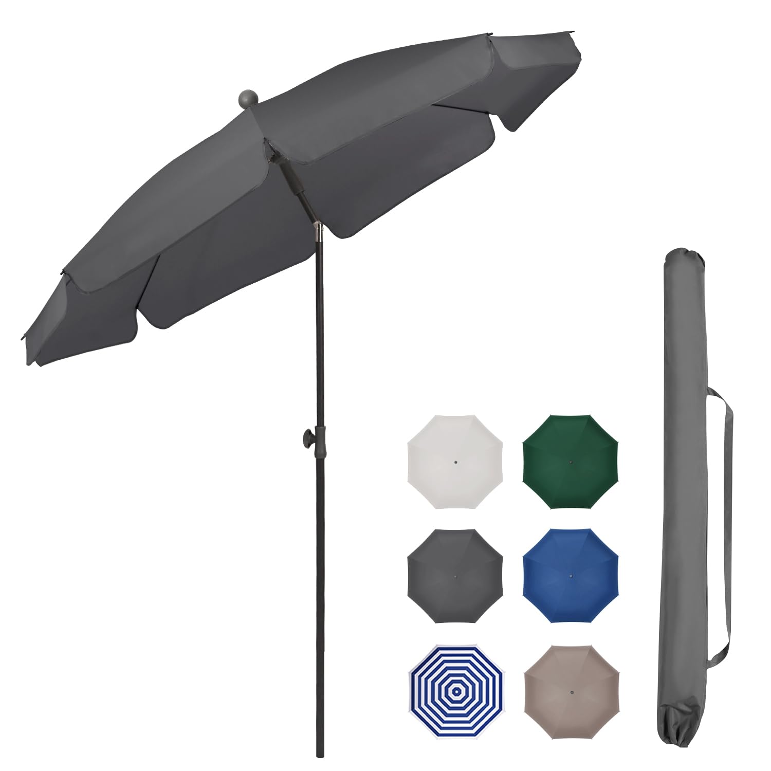 Sekey Sonnenschirm Balkon 200cm mit Schutzhülle Sonnenschirm Strand für Balkon Garten & Terrasse Neigungswinkel und Höhe verstellbar UV-Schutz bis UPF 50+ Sonnenschutz