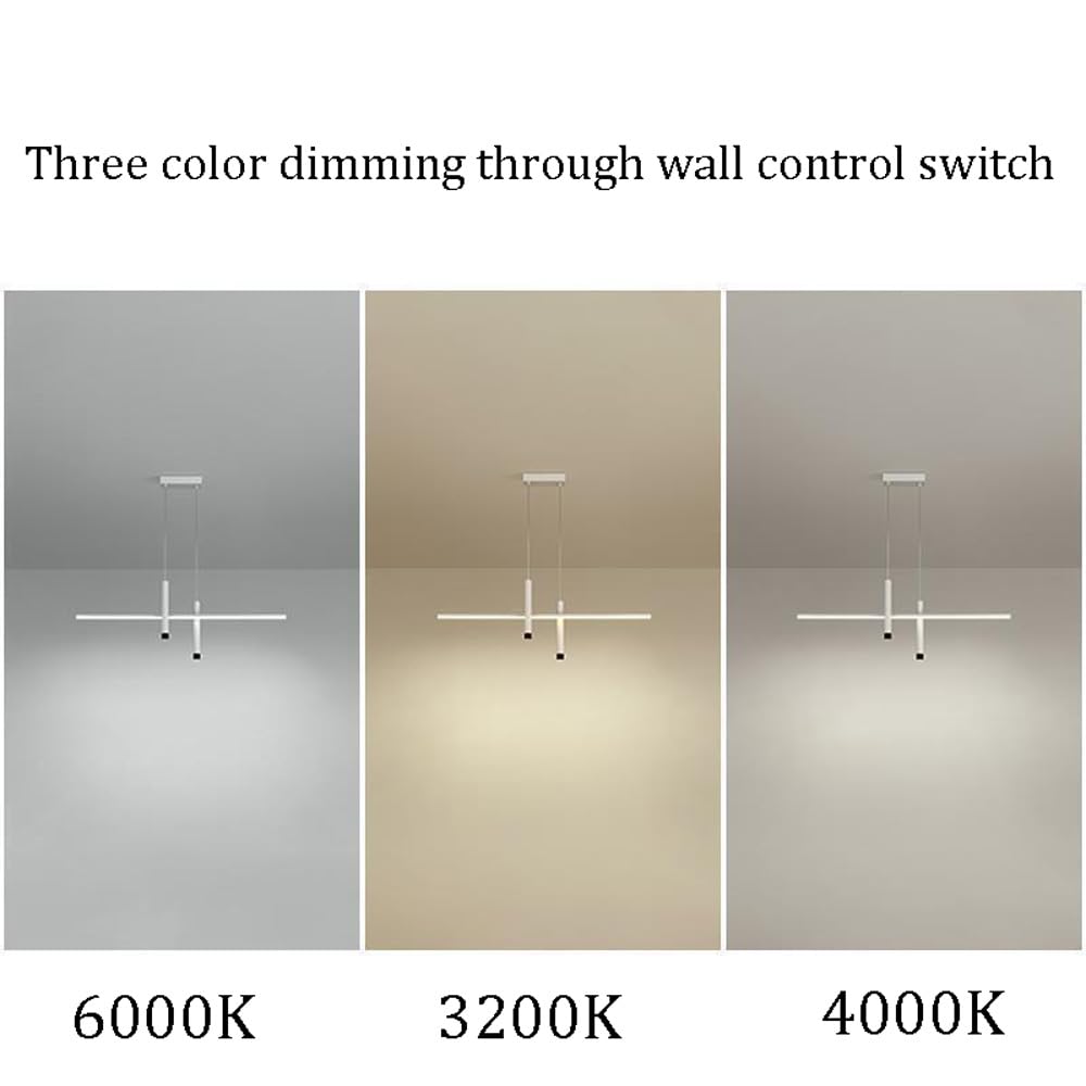 Lustre LED Moderne pour Salle à Manger, luminaire linéaire, Spot Suspendu, Style Nordique, Noir et Blanc, Tube Long, éclairage pour îlot de Cuisine, Restaurant, Salon, lumière Chau