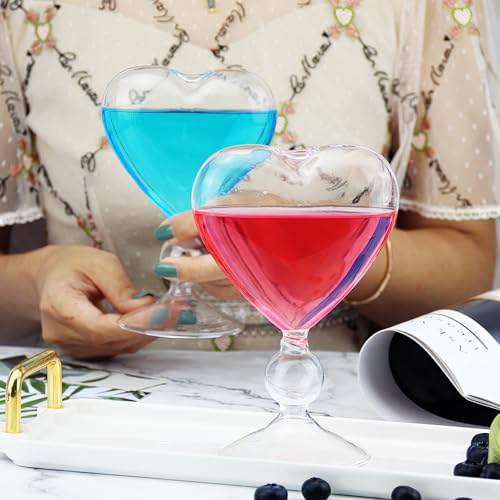 Vasos para cócteles de cristal DECHOUS en forma de corazón para bar y restaurante 7