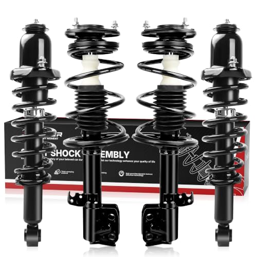 Richeer Front and Rear 4 PCS Strut Assembly Compatible with 2009-2013 Corolla Shock Absorber Front and Rear with Coil Spring Steel Replacement 832598/572598 832597/572597 172599R 172599L