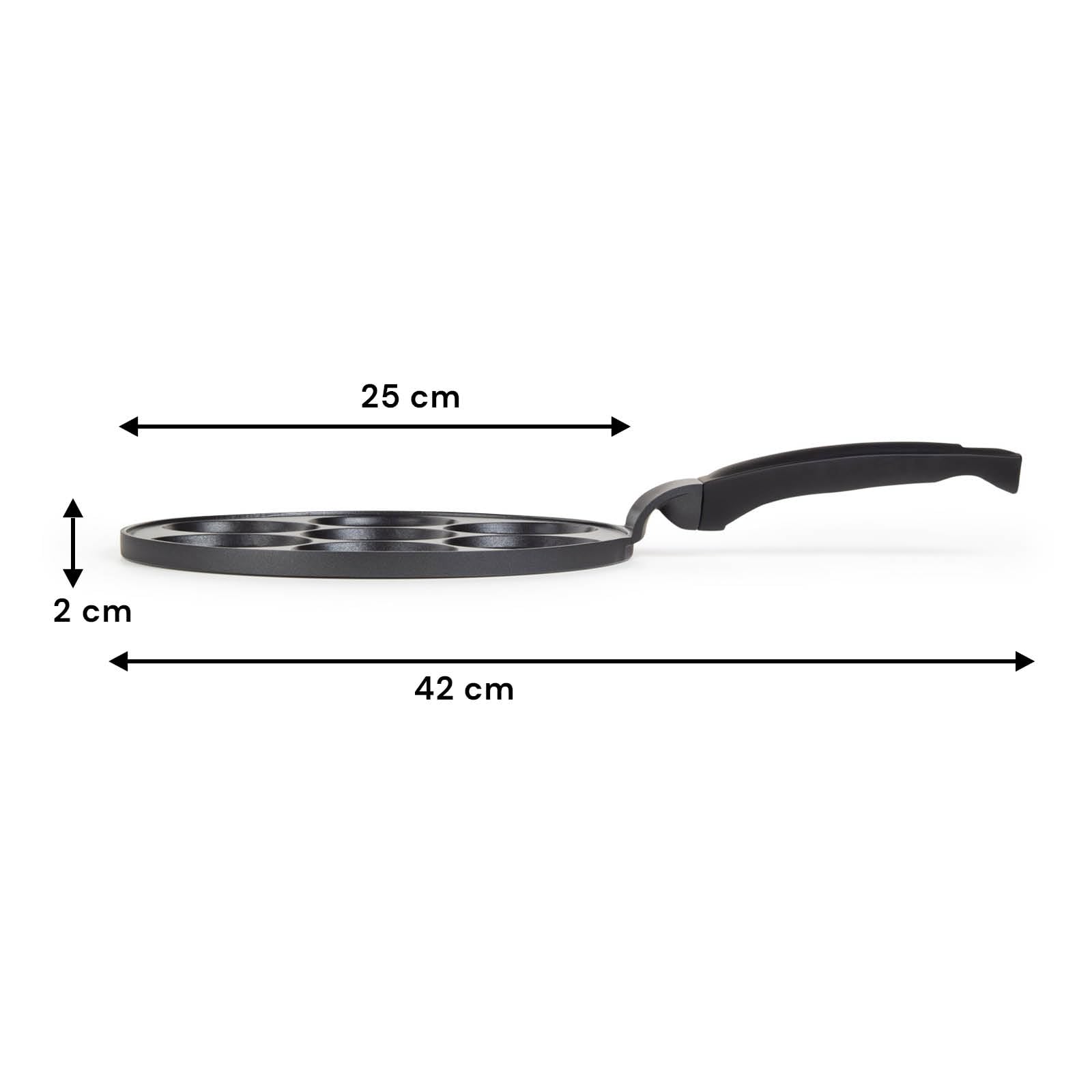 ROSMARINO Pancake Pan - Panqueque perfecto cada vez: 7 Mini formas americanas Crepes Sartén - Antiadherente, SoftTouch
