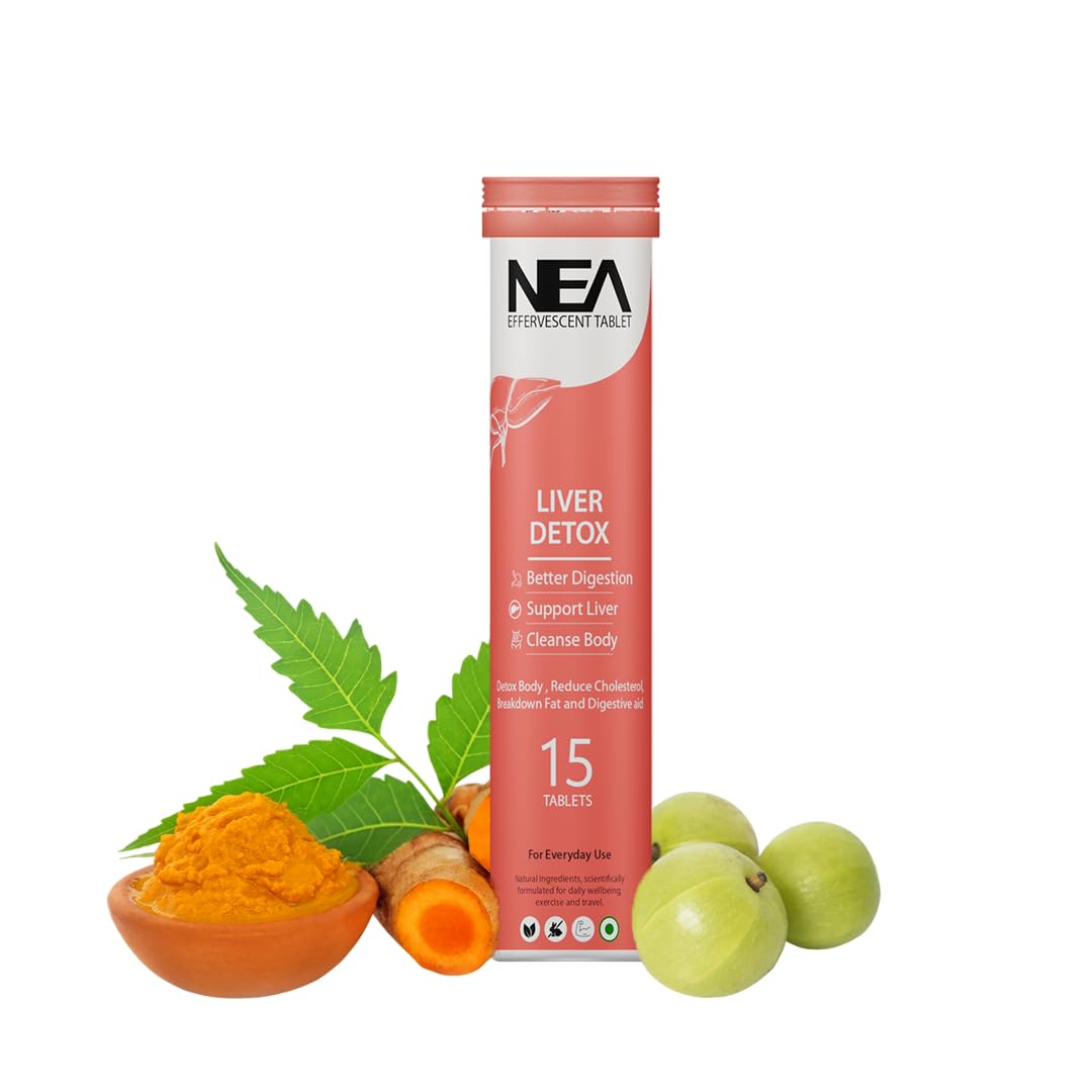 Nea Liver Detox Effervescent Tablets | 10 Super Ayurvedic Herbs | Reduce Cholesterol (15 Tablets) (B0D24M4H7M) Amazon Price History, Amazon Price Tracker