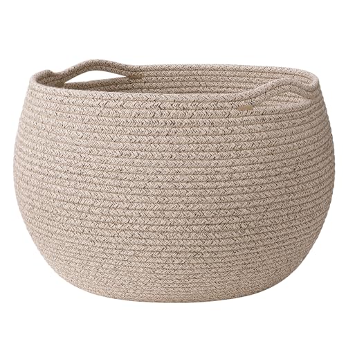 Image of Goodpick Large Toy Storage for Kids, Woven Storage Basket for Home Decor, Baby Baskets for Baby Shower, Diaper Caddy Organizer for Nursery Living Room, Jute, 15.7"D x 10.5"H