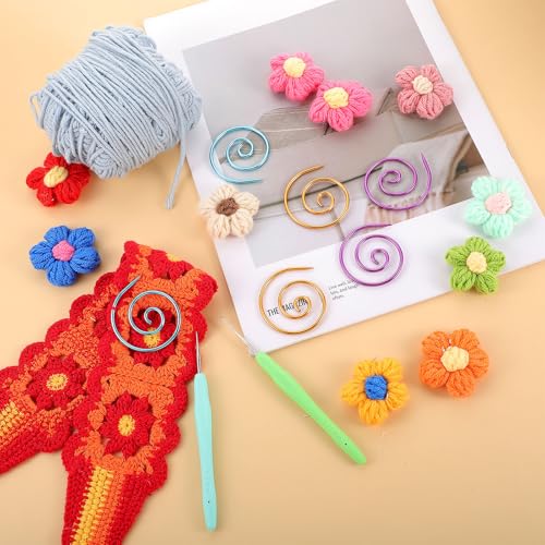 Image of JJUNW 9Pcs Spiral Cable Knitting Needle, Circular Knitting Needles, Spiral Cable Needle, Knitting Tool for Yarn Sewing Knitting Beginners, Cable Needle Shawl Pin for Knitting Bent Tapestry Needles