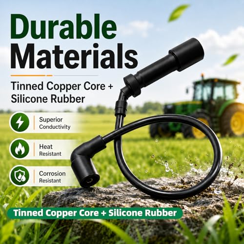 Image of Spark Plug Wire Kit Compatible with John Deere 825i & 825i S4 - 3-Piece Set (MIA11722, MIA11723, MIA11724) - Copper Core - Tractor Spark Plug Wires
