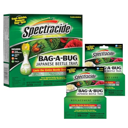 Spectracide Bag-A-Bug Japanese Beetle Trap Bundle 1 Dual Lure System with 2 Replacement lure Refills