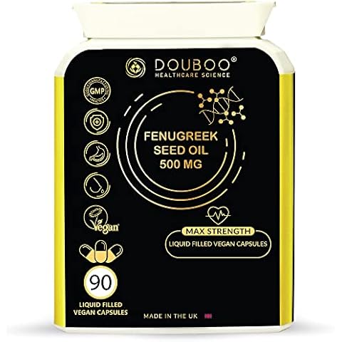 DOUBOO Fenugreek Seed Oil Vegan Capsules 500MG - Promotes Healthy Lactation and Healthy Glucose Metabolism - Made in The UK Cover