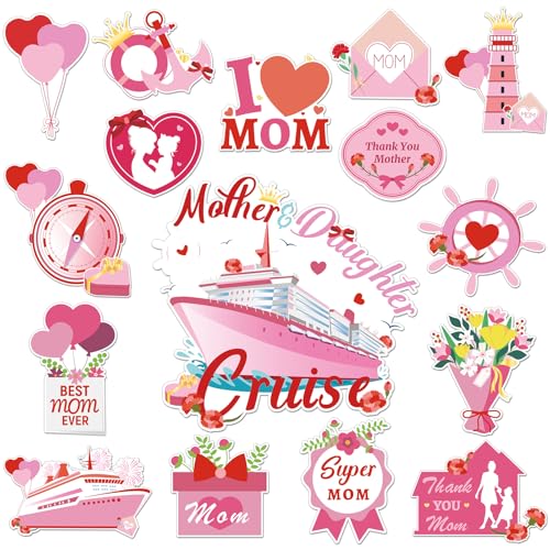 Decoración magnética para puerta crucero Madre e hija 16 piezas rosa