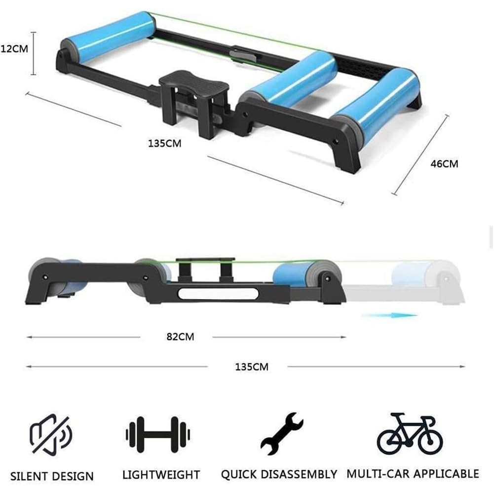 Rullo per Bici, Bicicletta da Interno Blu per Ciclismo, Rullo per Bici per Allenamento Professionale, rulli per Bici Pieghevoli, Attrezzi per Bici da casa per Il Fitness per MTB da 24"-29"