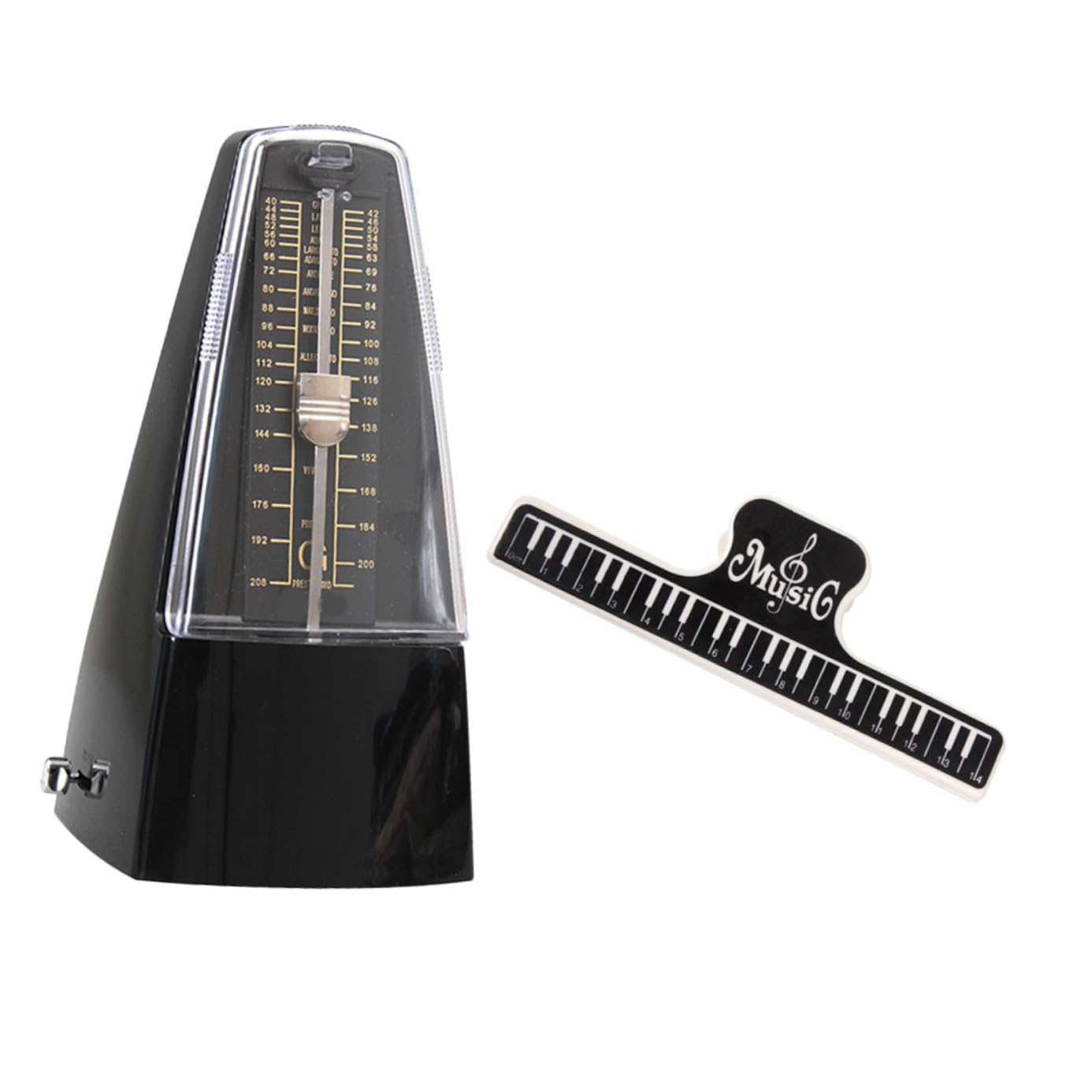 Metrónomo Mecánico Para Piano y Guitarra, Carcasa Abs Resistente, Con Clip Para Partituras, Adecuado Para Práctica Musical De Violín, Batería y Otros Instrumentos