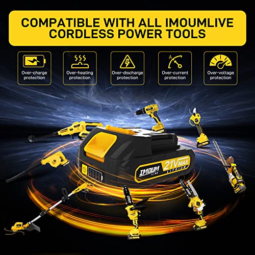 BÜRSTENLOSE elektrische Gartenschere, LCD-Display, 1,2''(30MM) Schneiddurchmesser, IMOUMLIVE Akku-gartenschere mit 21V 2.0Ah Akku, Elektrische Astschere für Obstgarten, Garten, Schneiden von Ästen. – Bild 7
