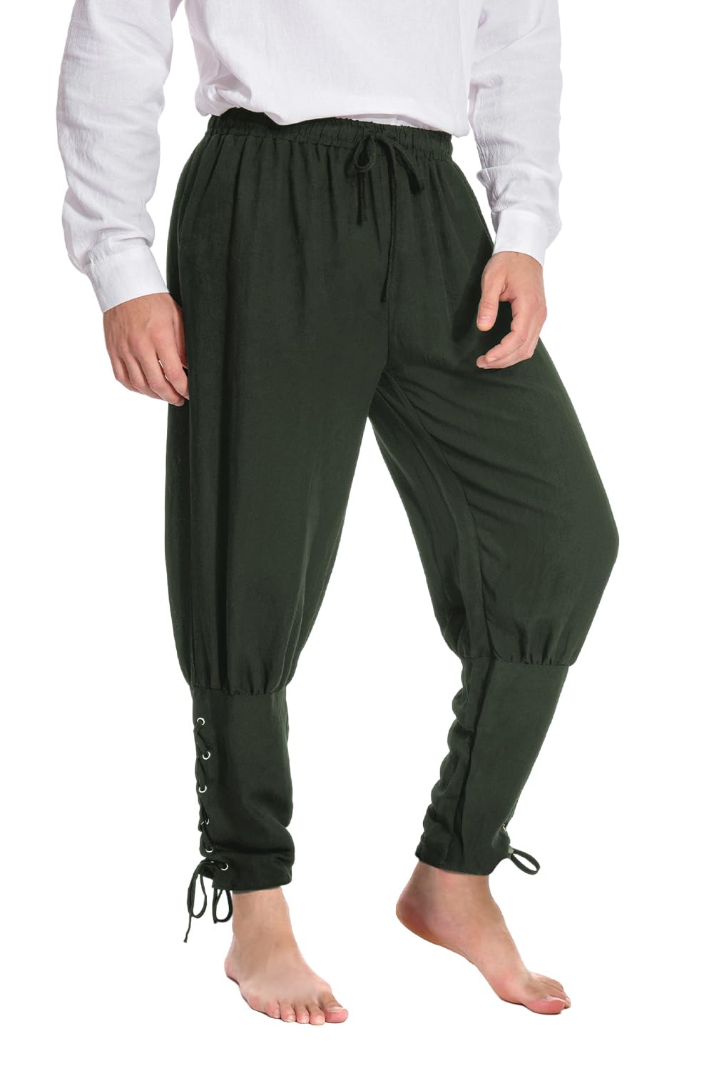 Mens Spring Summer Autumn Ankle Banded Pants Medieval Viking Navigator Trousers Renaissance Pants