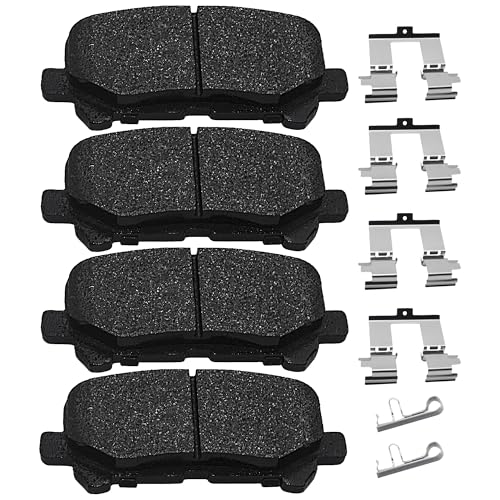 Image of Brake Pads Rear Set Compatible with Acura MDX ZDX, Honda Odyssey Pilot Automotive Replacement Rear Brakes Semi-Metallic D1281