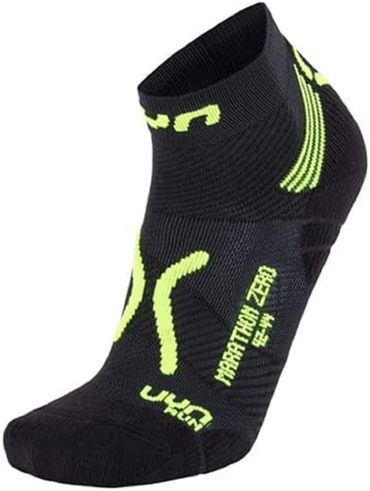 UYN Artze Wall Art S100072 RUN MARATHON ZERO Socks Men's Black/Fluo Yellow 41