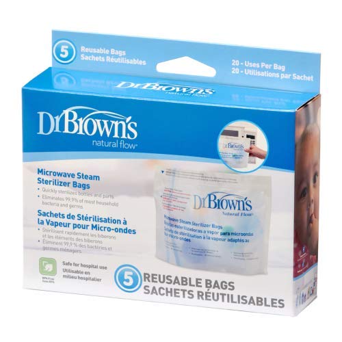 Dr Browns Natural Flow Microwave Steam Sterilizer Bags x 5