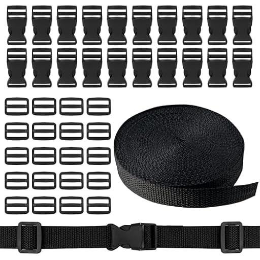 Correa de nailon de 10 m con 20 pares de hebillas, correas de nailon negro de 20 mm con hebilla de liberación rápida para mochila, correa de equipaje, collar de perro | Ya disponible en tu tienda friki favorita! En mundofriki.es! Correa de nailon de 10 m con 20 pares de hebillas, correas de nailon negro de 20 mm con hebilla de liberación rápida para mochila, correa de equipaje, collar de perro | Ya disponible en tu tienda friki favorita! En mundofriki.es!