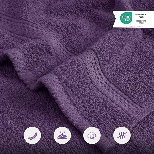 Utopia Towels - 10er Pack Gästehandtücher 30x50 cm mit Aufhängeschlaufe, 100% Baumwolle weich und saugfähig Gästetücher Set (Pflaume) – Bild 6