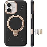 TORRAS iPhone 17 用 ケース【新感覚レザー・スキンタッチ】Ostand Q3 レザートーン MagSafe対応 リング スタンド 360°定点回転 縦横両対応 マグネット搭載 革 カメラコントロールボタン 米軍規格 耐衝撃 指紋防止 こくよう・ブラック