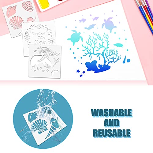 WHC 20 Pezzi Stencil di Animali Marini,Stencil