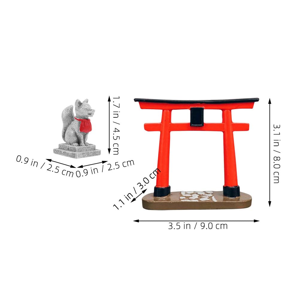 BESPORTBLE Miniaturowa statuetka podobna do torii do dekoracji akwarium DIY biżuteria na stół piaskowy statuetka w stylu Zen akcesoria akwariowe dekoracja japońska akcesoria do stołu krokowego