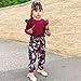 YALLET 3Pcs Toddler Girl Clothes Solid Color Long Sleeves Ruffle Top+Floral Pants+Headband 3-4T Fall/Winter Outfits Set