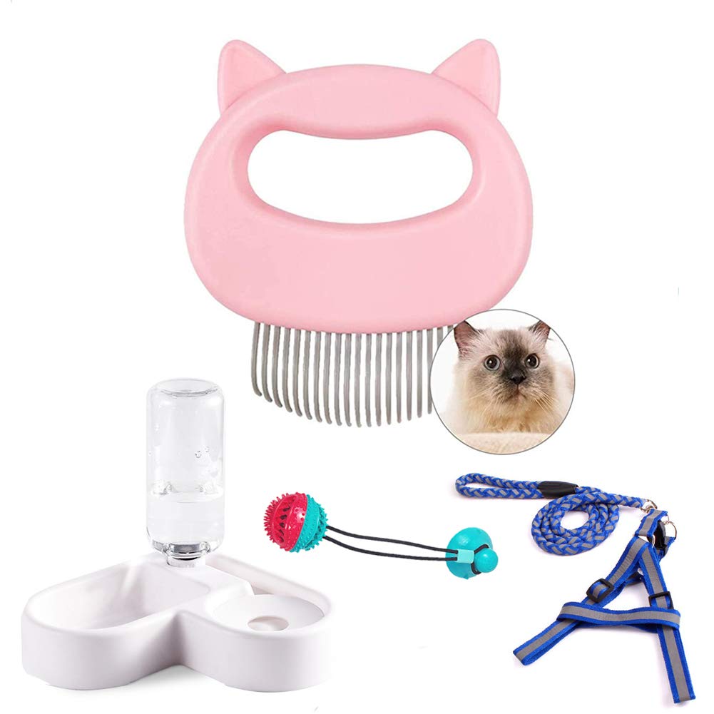 LJJ Welpen Starter Kit Hundespielzeug Traktionsseil ZubehöR Training FüTterungsbedarf HundebüRste Enthaarungswerkzeug Reduziert Haarausfall
