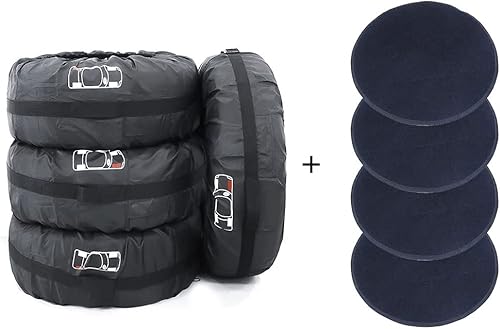 Miniatura 8 de FLR 4 fundas para neumáticos de 26 pulgadas de diámetro, plegables, con 4 fundas de protección de fieltro para ruedas, bolsas de almacenamiento de