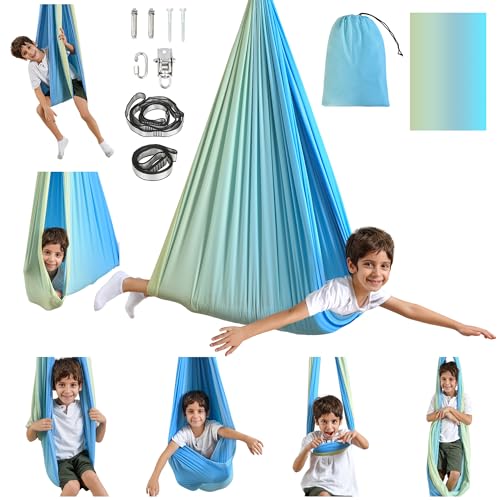 Sensory Swing, Indoor & Outdoor Sensory Swing for Kids & Adults, Double Layer Therapy Cuddle Swing for Kid with Autism, Holds up to 300lbs